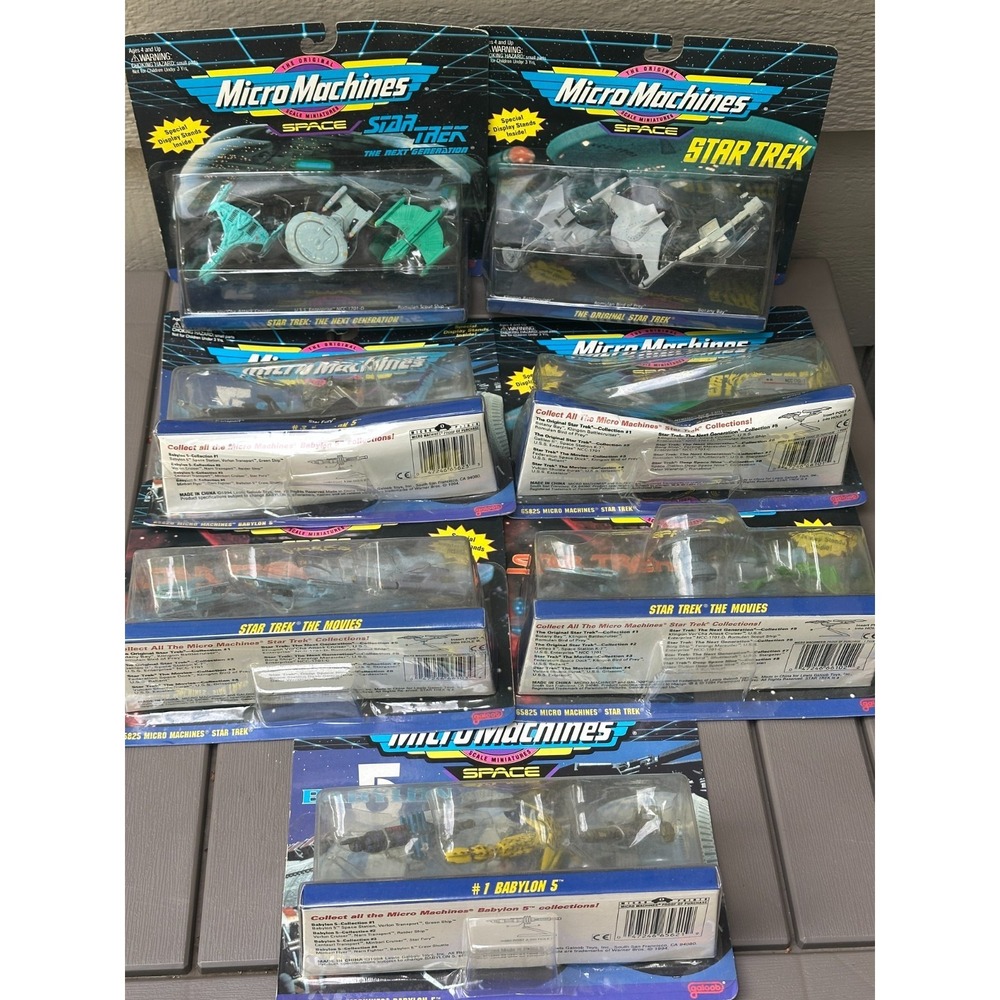 Vintage Galoob Micro Machines Star Trek & Babylon 5 Sealed Lot of 7 NIB BK